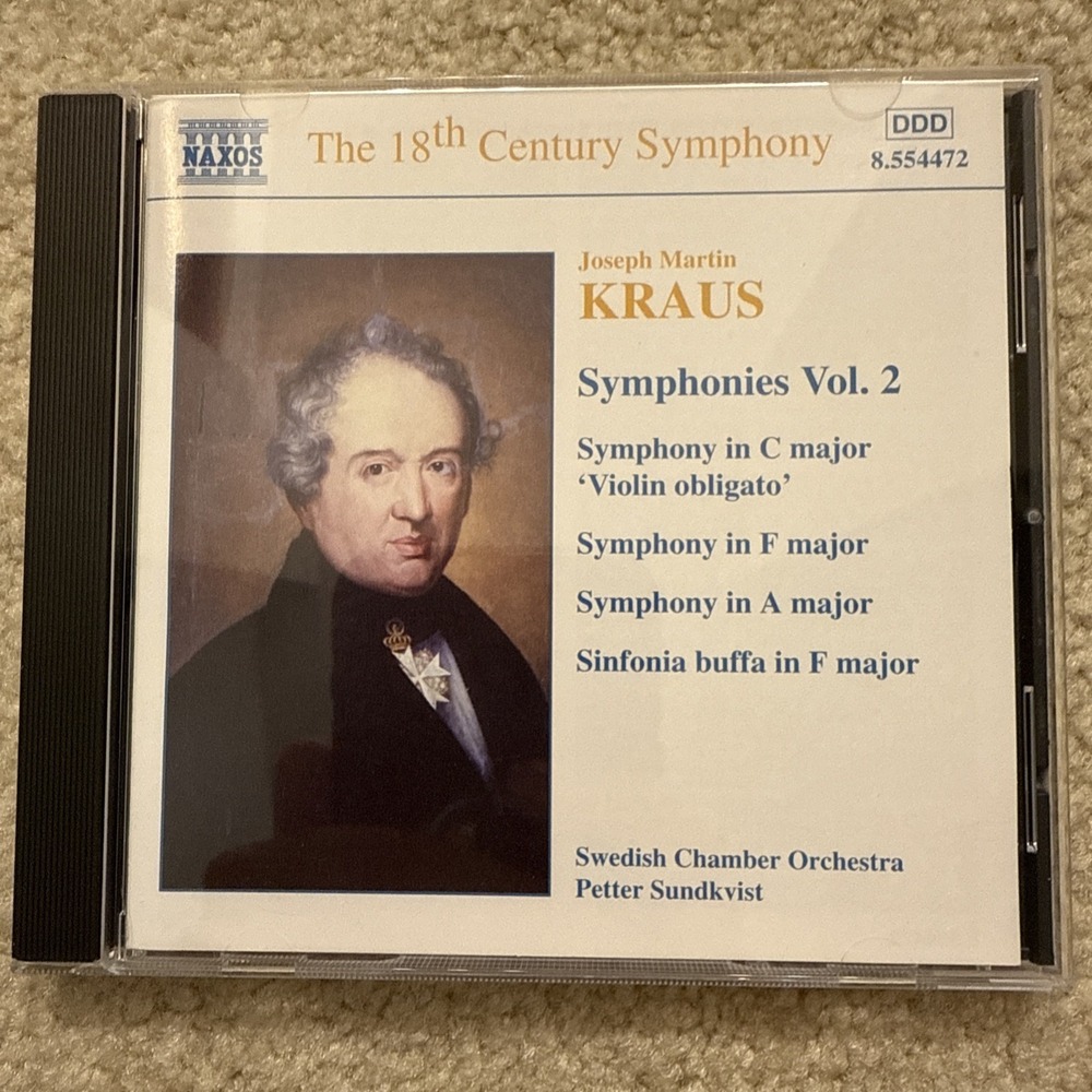 Kraus Symphonies Vol 2 Swedish Chamber Orchestra Petter Sundkvist CD Naxos 1999